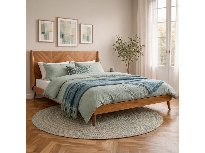  Pack lit 2 places 140x190 cm isla  noisette Isla - Conforama C