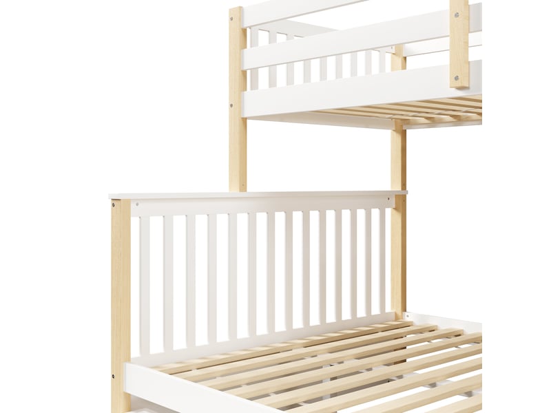  Lit superposé 90x200 cm en bois de pin avec tiroirs de rangement - bicolore  - Conforama E