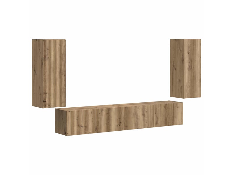  Ensemble meuble tv - banc tv - meuble de rangement 4 pcs chêne artisanal bois d'ingénierie  - Conforama A
