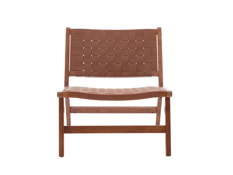  Fauteuil 71x66x72 cm à motif damier en bois et polyuréthane (pu) brun  - Conforama A