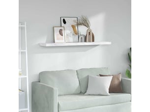 Étagère flottante, étagère suspendue montage mural marbre blanc 120 x 23,5 x 3,8 cm cf42546