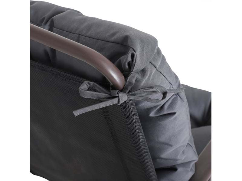  Lot de 2 coussins pour chaise de jardin à dossier bas 50 x 98 x 8 cm gris, mousse et liens de fixation  - Conforama E