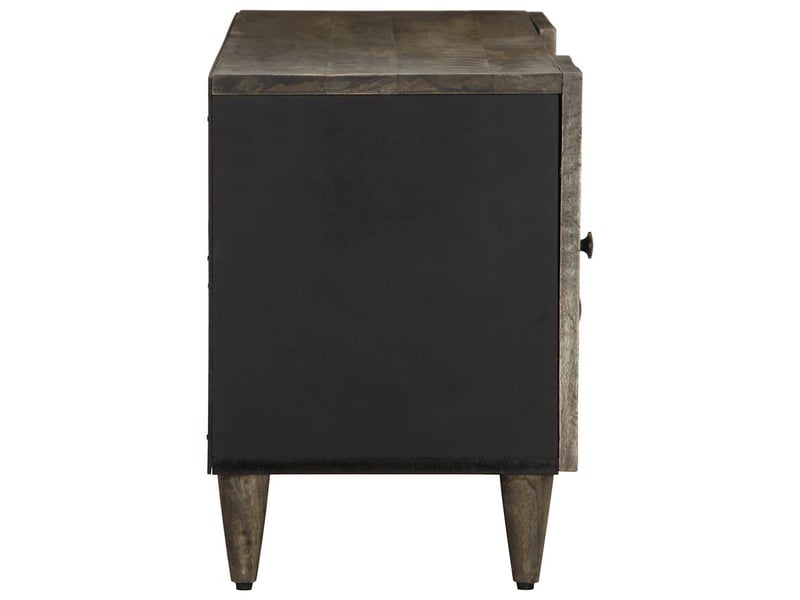  Meuble tv - banc tv - meuble de rangement gris clair 105x33,5x46 cm bois massif de manguier  - Conforama D