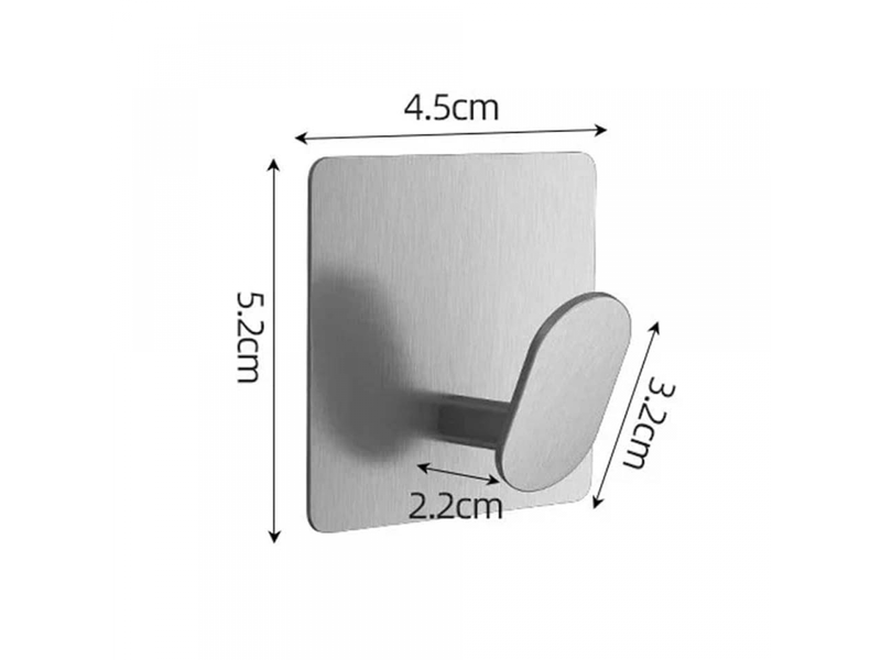 Lot de 8 crochets adhésifs en acier inoxydable, sans perçage, pour vêtements, serviettes ou chapeaux, décoration pratique pour cuisine et salle de bain, gris - Conforama B