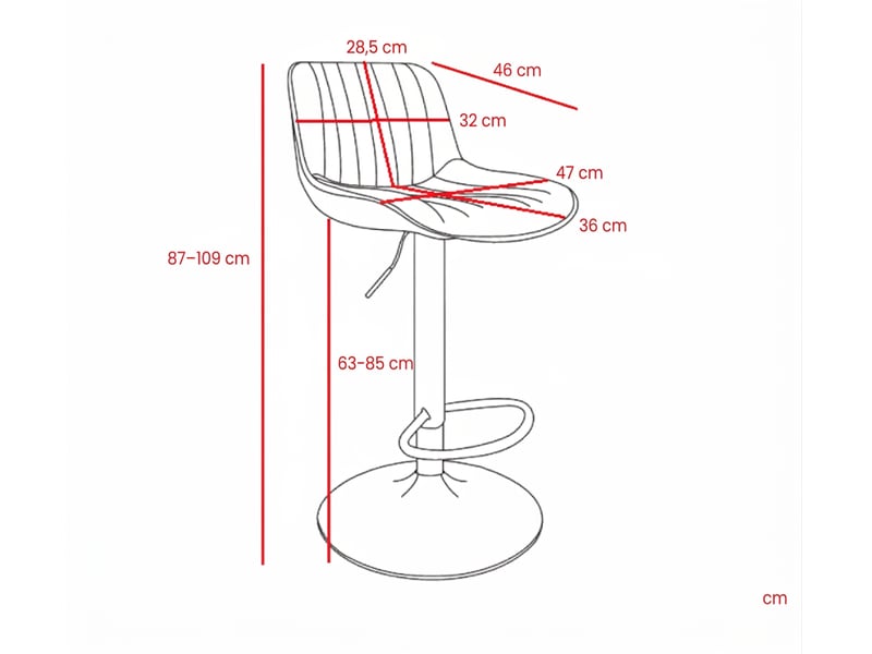  Lot de 4 tabourets de bar en velours marron, chaises hautes réglables en hauteur, pivotantes à 360°  - Conforama C