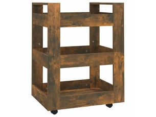 Desserte de cuisine, chariot de rangement chêne fumé 60x45x80 cm bois d'ingénierie shl33095