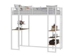 Lit simple 90x190 cm PHOEBE CAT   coloris blanc