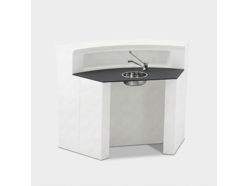  Comptoir de bar professionnel avec évier intégré hangar anthracite - blanc  - Conforama A