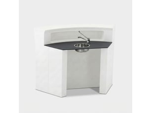 Comptoir de bar professionnel avec évier intégré hangar anthracite - blanc
