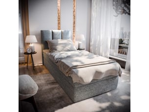 Lit avec rangement 80x200 cm <strong>MASSENO</strong>  <strong></strong> coloris gris