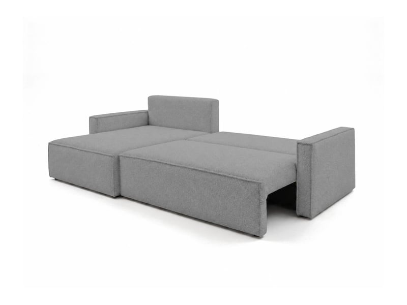  Farah - canapé d'angle max réversible et convertible 5 places accoudoirs slim en tissu bouclettes généreuses  - Conforama C