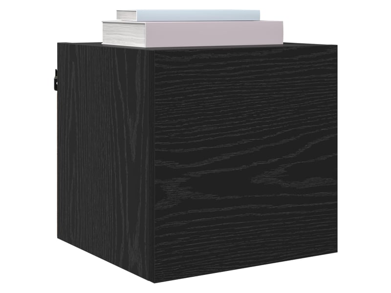  Meuble tv - banc tv - meuble de rangement mural 4 pcs chêne noir bois d'ingénierie  - Conforama C