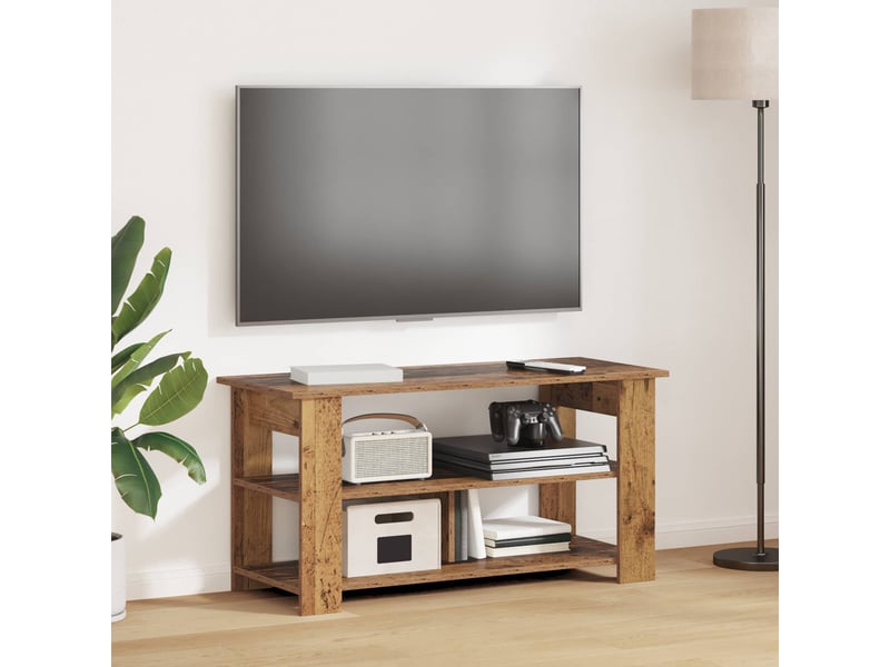  Support de télévision bois ancien 100x40x50 cm  - Conforama B