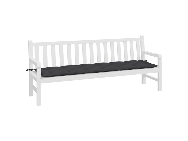  Coussin de banc de jardin, coussin d'assise noir 200x50x7 cm tissu oxford cf52780  - Conforama C