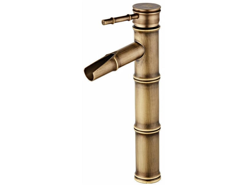  Robinet takabamboo, robinet de lavabo cascade, alimentation en eau chaude et froide monotrou, robinet de salle de bain en bronze HRC0001019LY - Conforama A