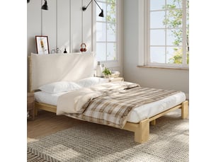 Lit simple 140x200 cm <strong>ZERBACO</strong> <strong></strong> coloris naturel