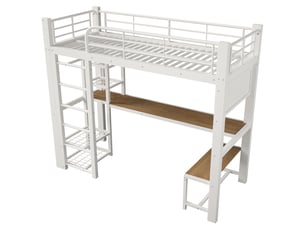 Lit mezzanine 90x200 cm LUHOMFU   coloris blanc