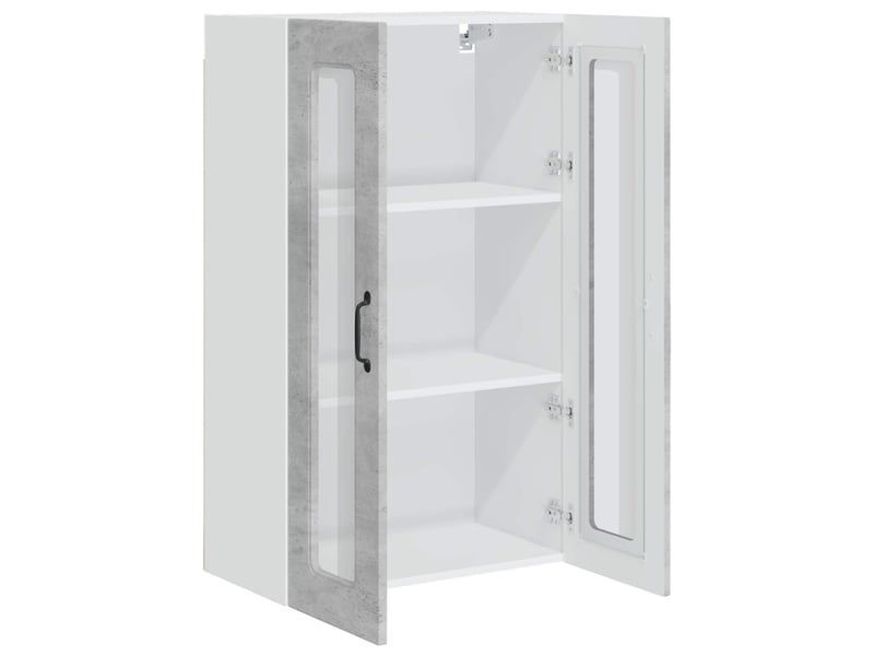 Meuble mural de cuisine | armoire de cuisine gris béton 60x31x100cm shl7695 - Conforama E
