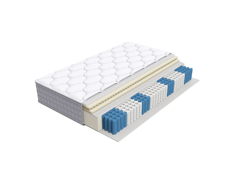  Matelas à ressorts ensachés ergonomique 7 zones épaisseur 25cm fermeté h3 hypoallergénique respirant pour dos sensible  - Conforama A