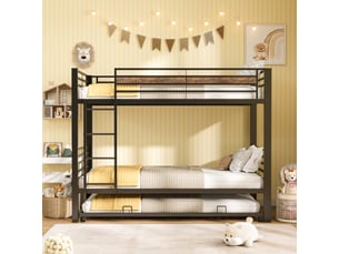 Lit superposé 90x200 cm CozyNest coloris noir