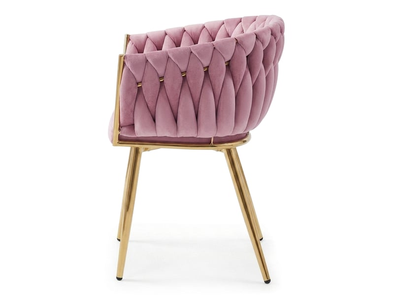  Chaise - leobert - orion - velours rose clairpieds dorés - 61 x 55 x 79 cm - lot de 2  - Conforama D