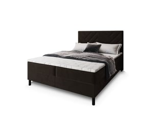 Lit avec rangement 140x200 cm <strong>MASSENO</strong>  <strong></strong> coloris marron