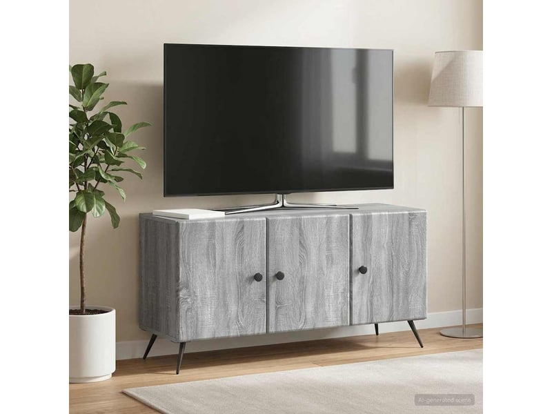  Meuble tv - banc tv - meuble de rangement sonoma gris 99 x 34,5 x 50 cm bois d'ingénierie  - Conforama B