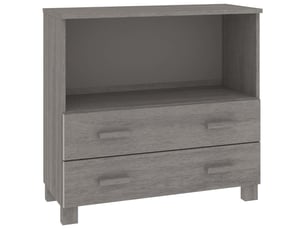 Buffet - bahut - meuble de rangement hamar gris clair 85x35x80 cm bois massif de pin