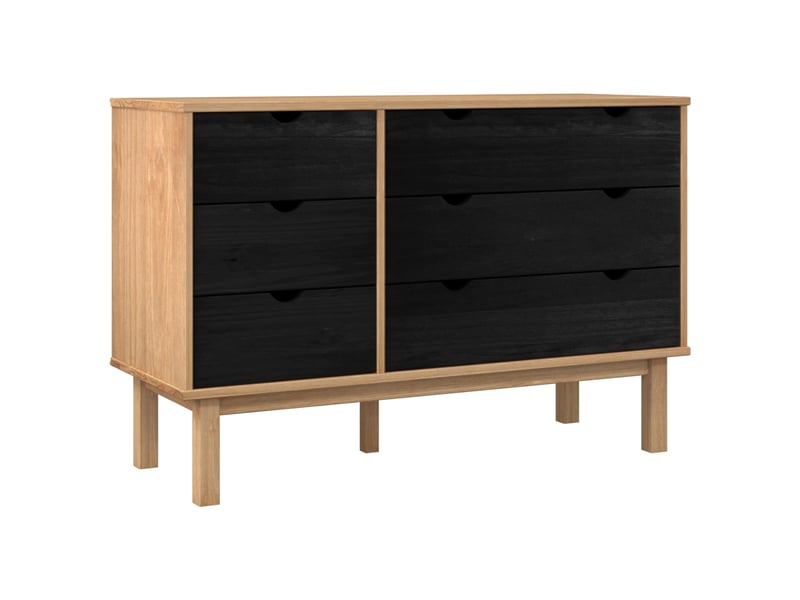  Armoire à tiroirs, commode avec tiroir otta noir 111x43x73,5 cm  - Conforama A