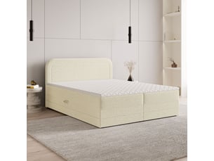 Lit avec rangement 180x200 cm <strong>MASSENO</strong>  <strong></strong> coloris beige