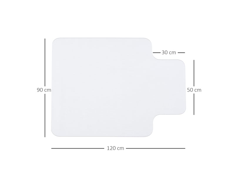 Tapis chaise de bureau 90 x 120 cm antidérapant, tapis de sol bureau résistant aux rayures, transparent - Conforama D