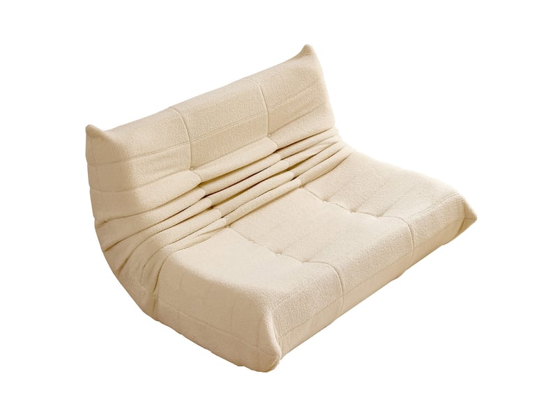  Canapé 2 places en tissu teddy confortable pour salon cravdom  - Conforama A