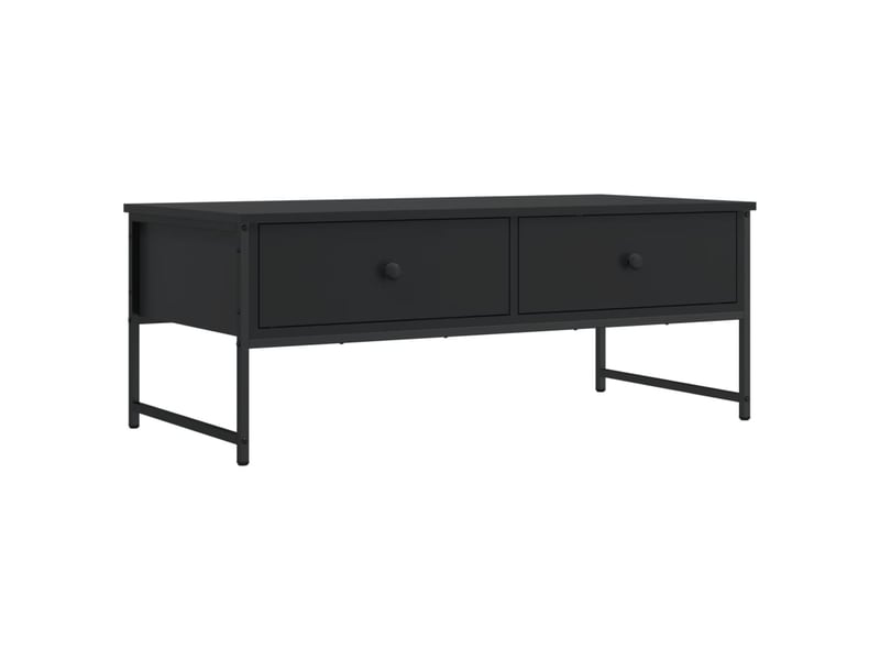  Table basse - table de salon - table à thé noir 101x49x39,5 cm bois d'ingénierie  - Conforama A