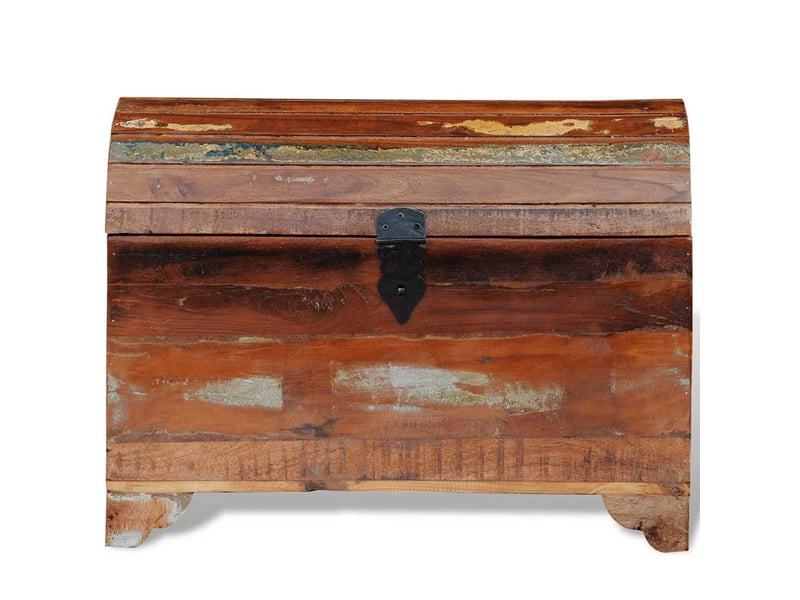  Coffre de rangement, boîte de rangement de rangement bois de récupération massif shl50440  - Conforama E