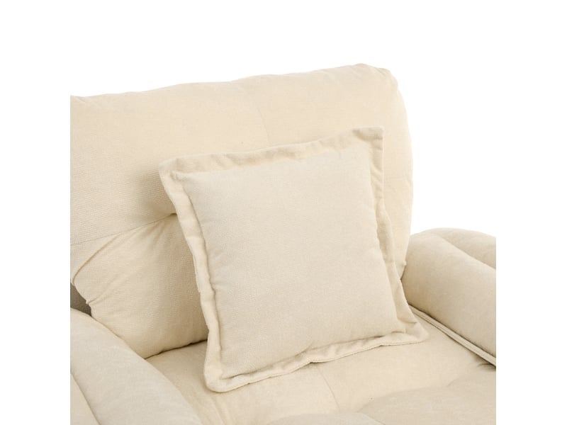  Fauteuil pivotant 360° 1 place en tissu beige avec coussin de soutien, idéal pour lire et se détendre chez vous  - Conforama D