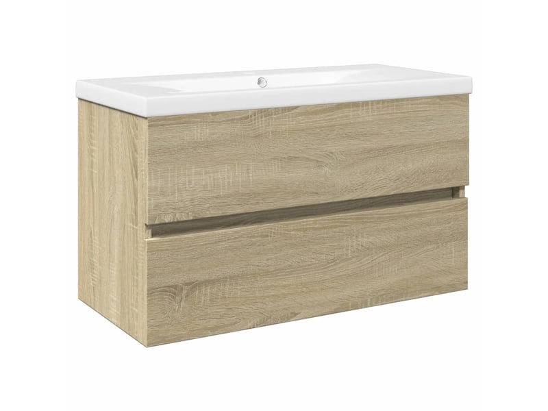 Ensemble de meubles de bain 2 pcs céramique et bois d'ingénierie shl3113 - Conforama A
