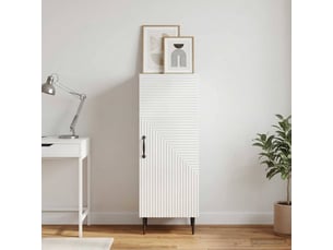 Buffet - bahut - meuble de rangement blanc brillant 33 x 34,5 x 89,5 cm bois d'ingénierie