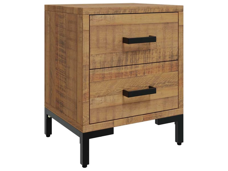  Lot de 2 tables de chevet - cabinet de chevet - table de nuit 36x30x45 cm bois de pin massif  - Conforama C