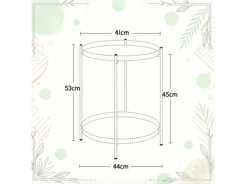  Table basse ronde avec 2 plateaux amovibles et patins réglables, en métal gris clair, pour salon, 44 × 44 × 53 cm  - Conforama E