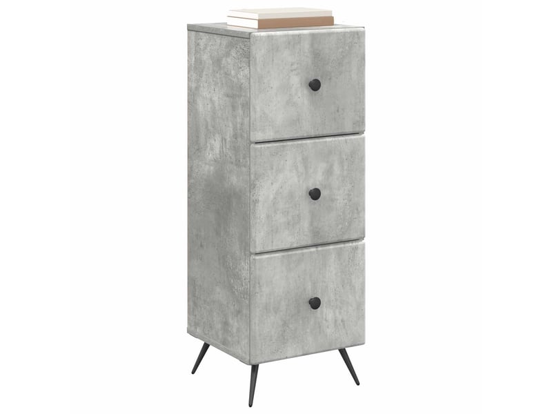 Armoire de rangement bureau, armoire à tiroirs gris béton 33 x 34,5 x 90 cm shl2339 - Conforama C