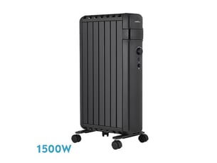 Radiateur à bain d'huile fabrilamp polonia 1500 w 7 éléments noir