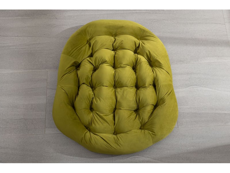  Fauteuil de jardin rotin d'extérieur chaise berçante coussin rembourré fauteuil inclinable vert olive  - Conforama D