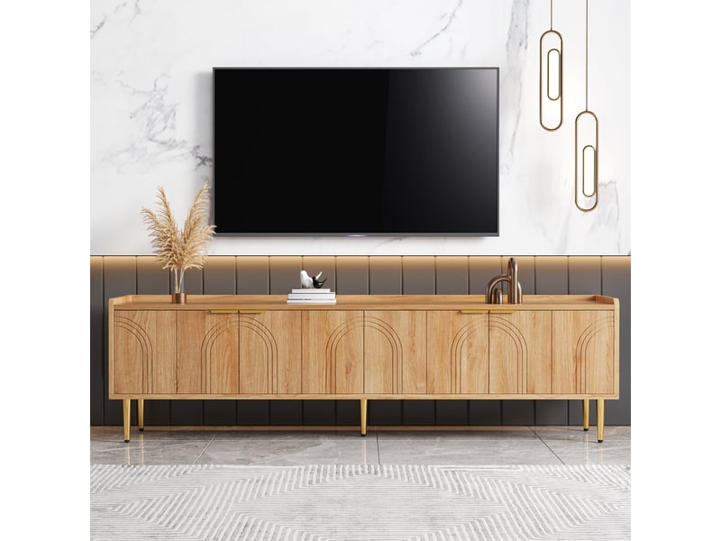 Meuble tv naturel 170 cm mdf meuble tv naturel - Conforama B