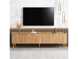 Meuble tv coloris naturel 170 cm <strong>MERAX</strong>  <strong>meuble tv naturel</strong>