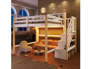 Lit mezzanine 140x200 cm <strong>MODENVIE</strong>  <strong></strong> coloris bicolore