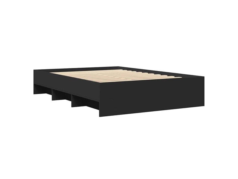  Lit double- lit adulte -  cadre de lit sans matelas noir 120x190 cm bois d'ingénierie  - Conforama C