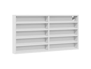 Armoire à vitrine, étagère murale blanc 100x8,5x50 cm bois d'ingénierie cf40931