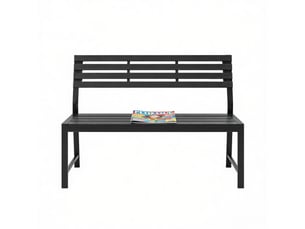 Banc de jardin extérieur avec dossier 115 cm noir westcott