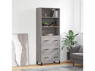 Buffet haut - bahut - meuble de rangement sonoma gris 69,5x34x180 cm bois d'ingénierie