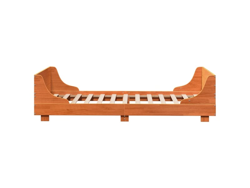  Lit simple- lit adulte -  cadre de lit sans matelas  marron 100x200cm bois pin massif  - Conforama D